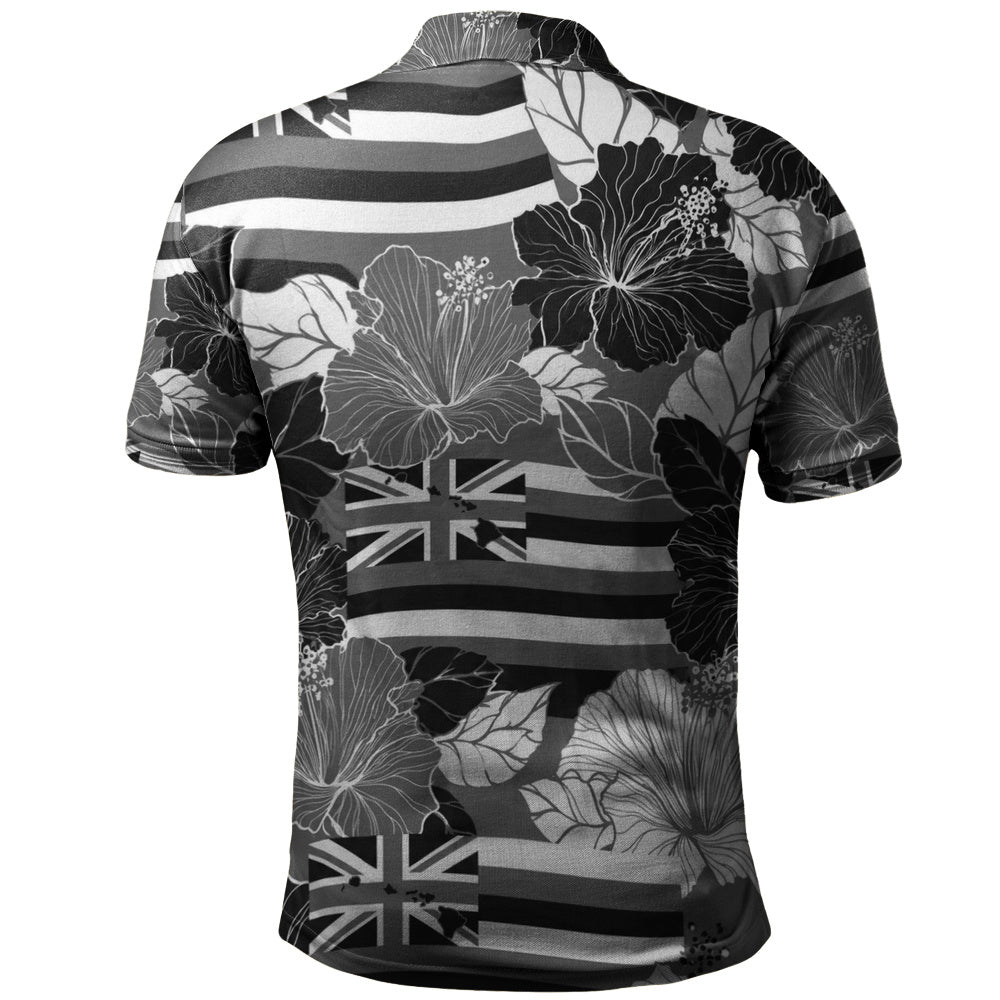 Hawaii Polo Shirt Hibiscus Flag Map Island Pride