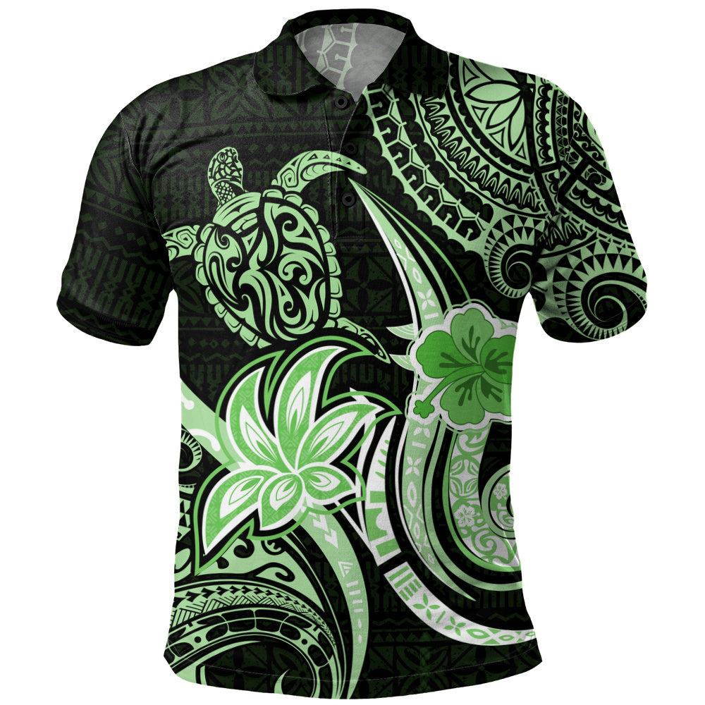 Hawaii Polo Shirt Honu Turtle Hibiscus Tribal Legacy
