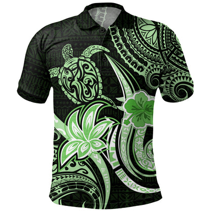 Hawaii Polo Shirt Honu Turtle Hibiscus Tribal Legacy