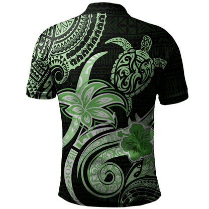 Hawaii Polo Shirt Honu Turtle Hibiscus Tribal Legacy