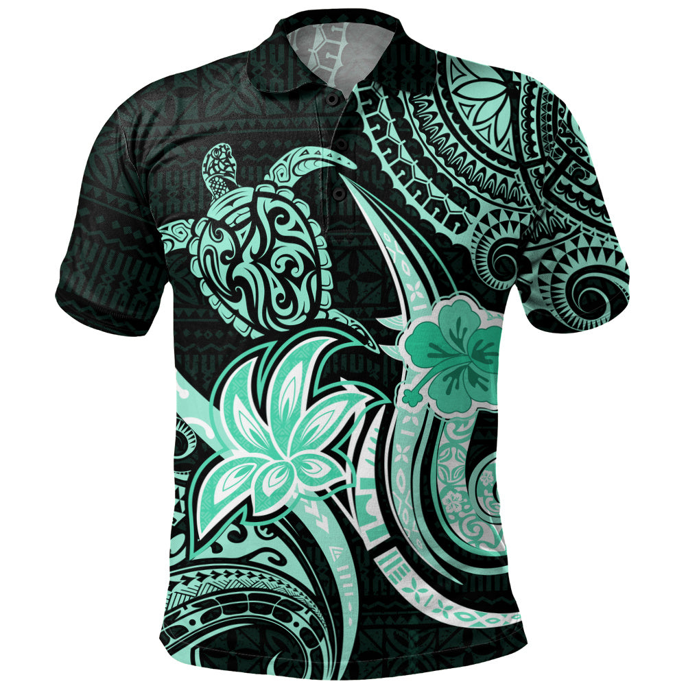 Hawaii Polo Shirt Honu Turtle Hibiscus Tribal Legacy
