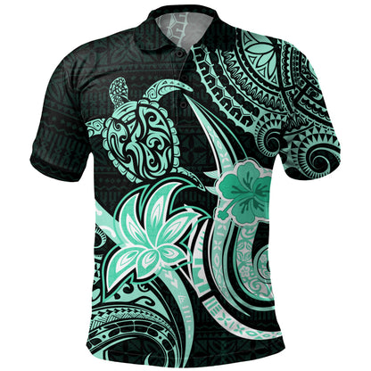 Hawaii Polo Shirt Honu Turtle Hibiscus Tribal Legacy