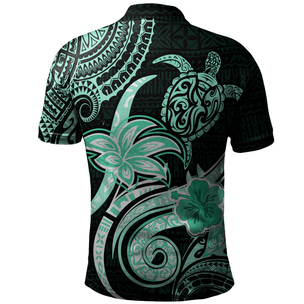 Hawaii Polo Shirt Honu Turtle Hibiscus Tribal Legacy