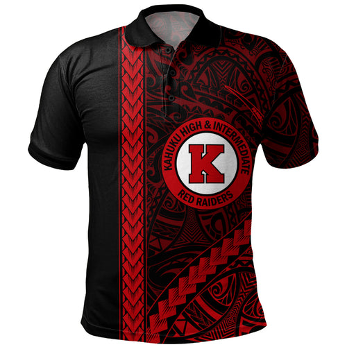 Kahuku High & Intermediate School Polo Shirt Tribal Polynesian Pride Style