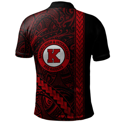 Kahuku High & Intermediate School Polo Shirt Tribal Polynesian Pride Style