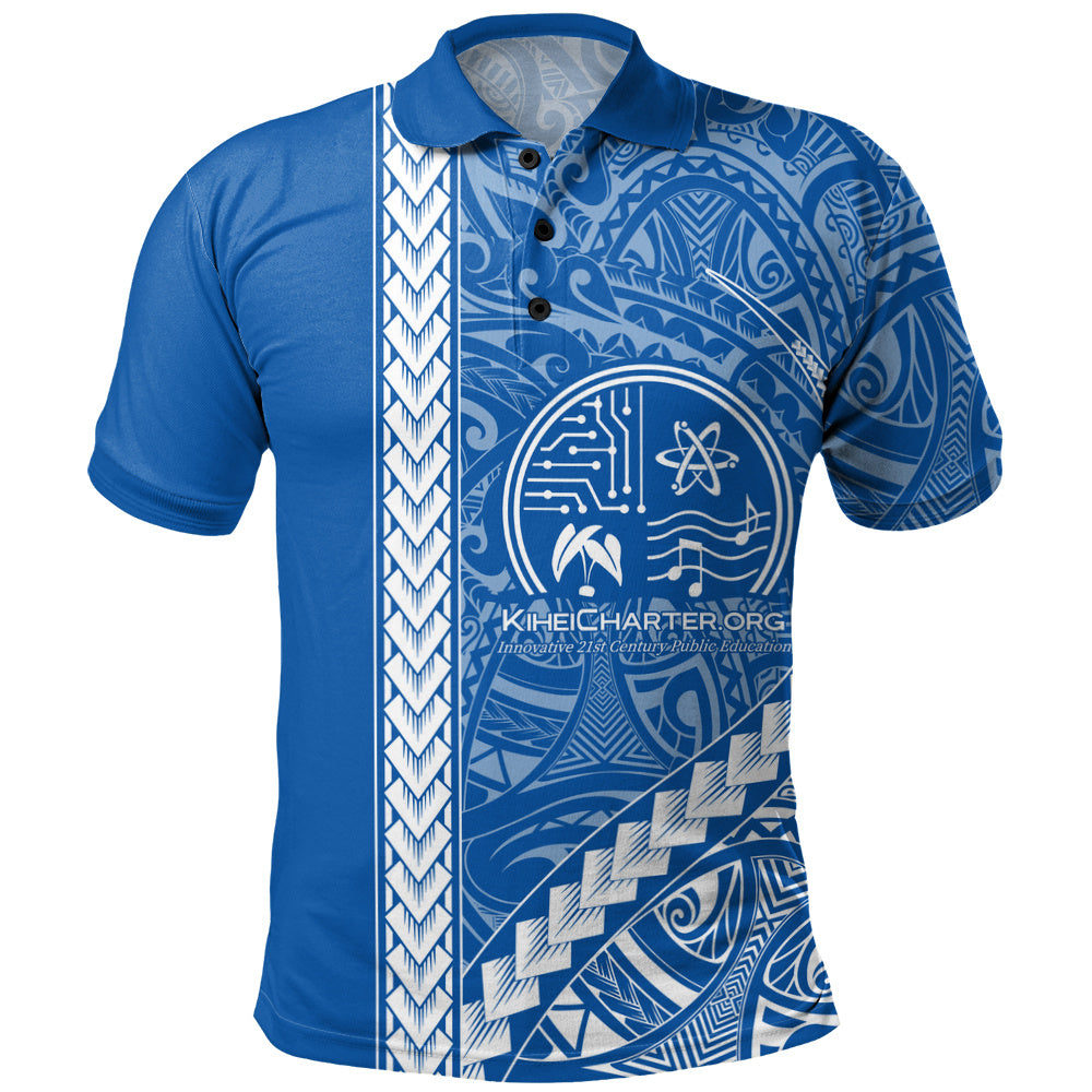 Kihei Charter School Polo Shirt Tribal Polynesian Pride Style