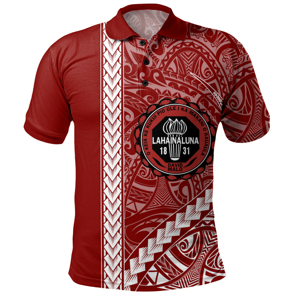 Lahainaluna High School Polo Shirt Tribal Polynesian Pride Style