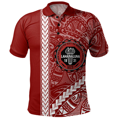 Lahainaluna High School Polo Shirt Tribal Polynesian Pride Style