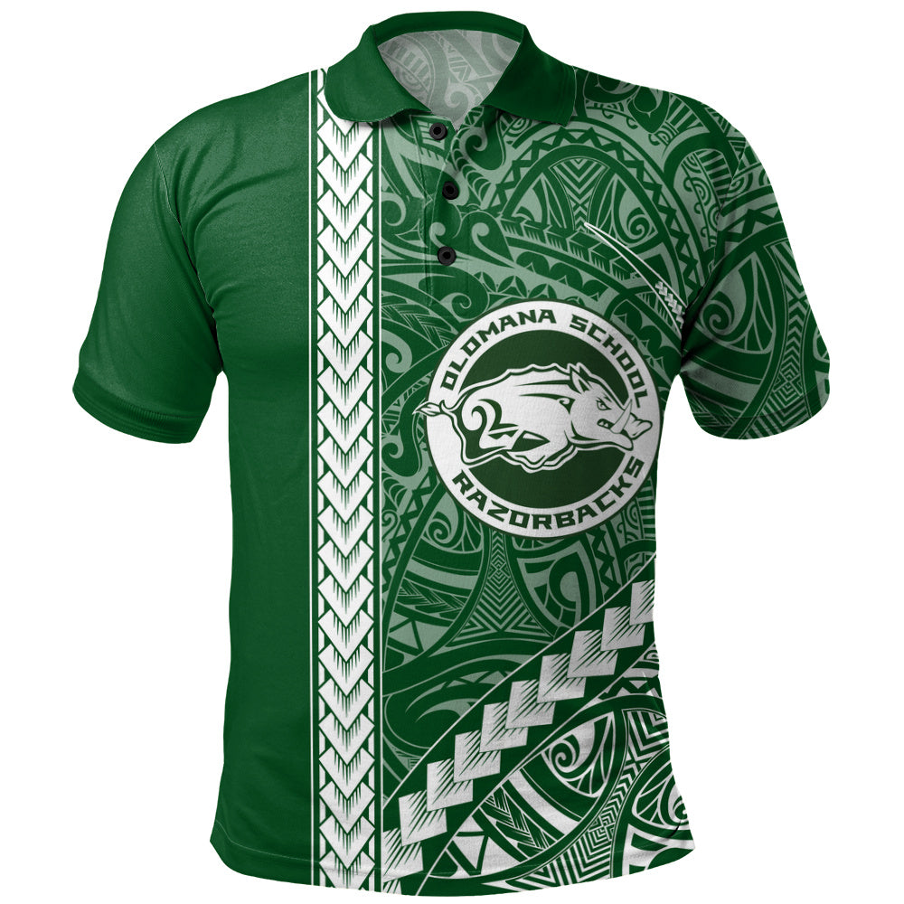Olomana High & Intermediate School Polo Shirt Tribal Polynesian Pride Style