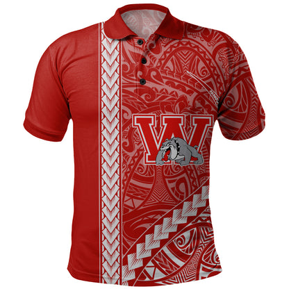 Waialua High and Intermediate School Polo Shirt Tribal Polynesian Pride Style