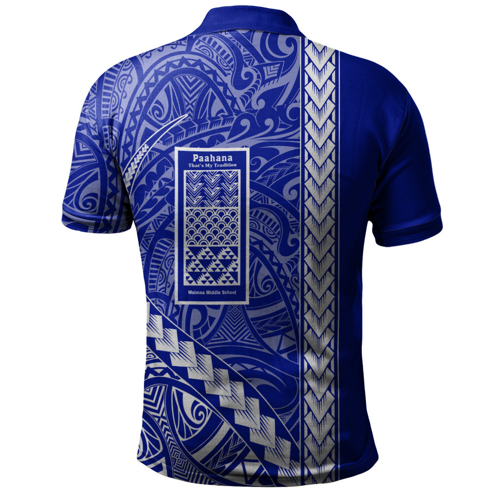 Waimea Middle Public Conversion Charter School Polo Shirt Tribal Polynesian Pride Style