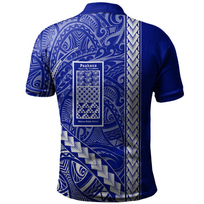 Waimea Middle Public Conversion Charter School Polo Shirt Tribal Polynesian Pride Style