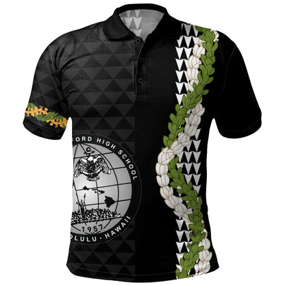 Admiral Arthur W. Radford High School Polo Shirt Puakenikeni Maile Flower Lei