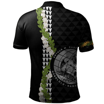 Admiral Arthur W. Radford High School Polo Shirt Puakenikeni Maile Flower Lei