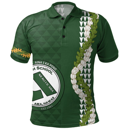 ʻAiea High School Polo Shirt Puakenikeni Maile Flower Lei