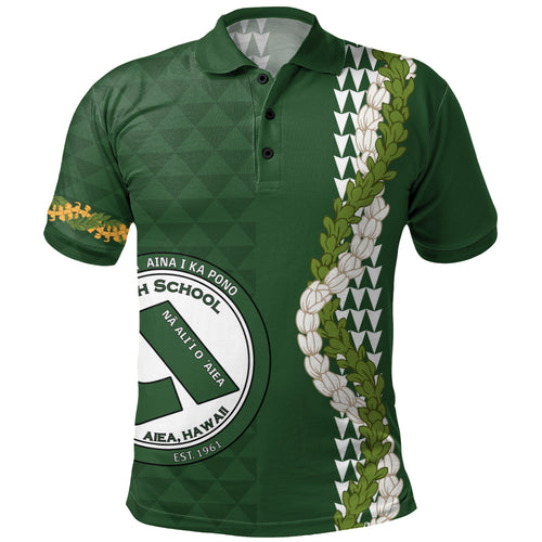 ʻAiea High School Polo Shirt Puakenikeni Maile Flower Lei