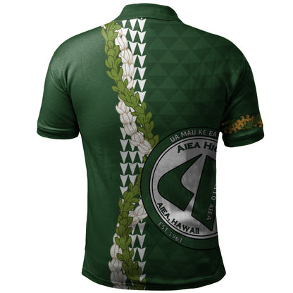 ʻAiea High School Polo Shirt Puakenikeni Maile Flower Lei