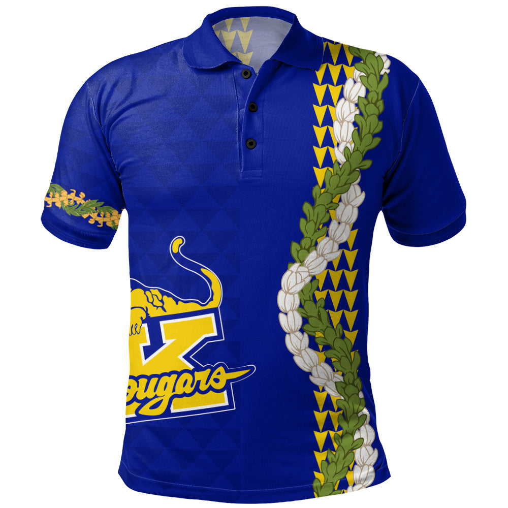Henry J. Kaiser High School (Hawaii) Polo Shirt Puakenikeni Maile Flower Lei