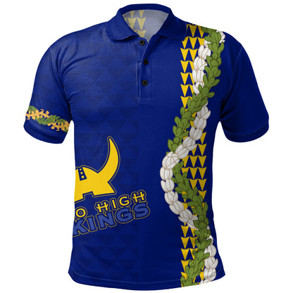 Hilo High School Polo Shirt Puakenikeni Maile Flower Lei