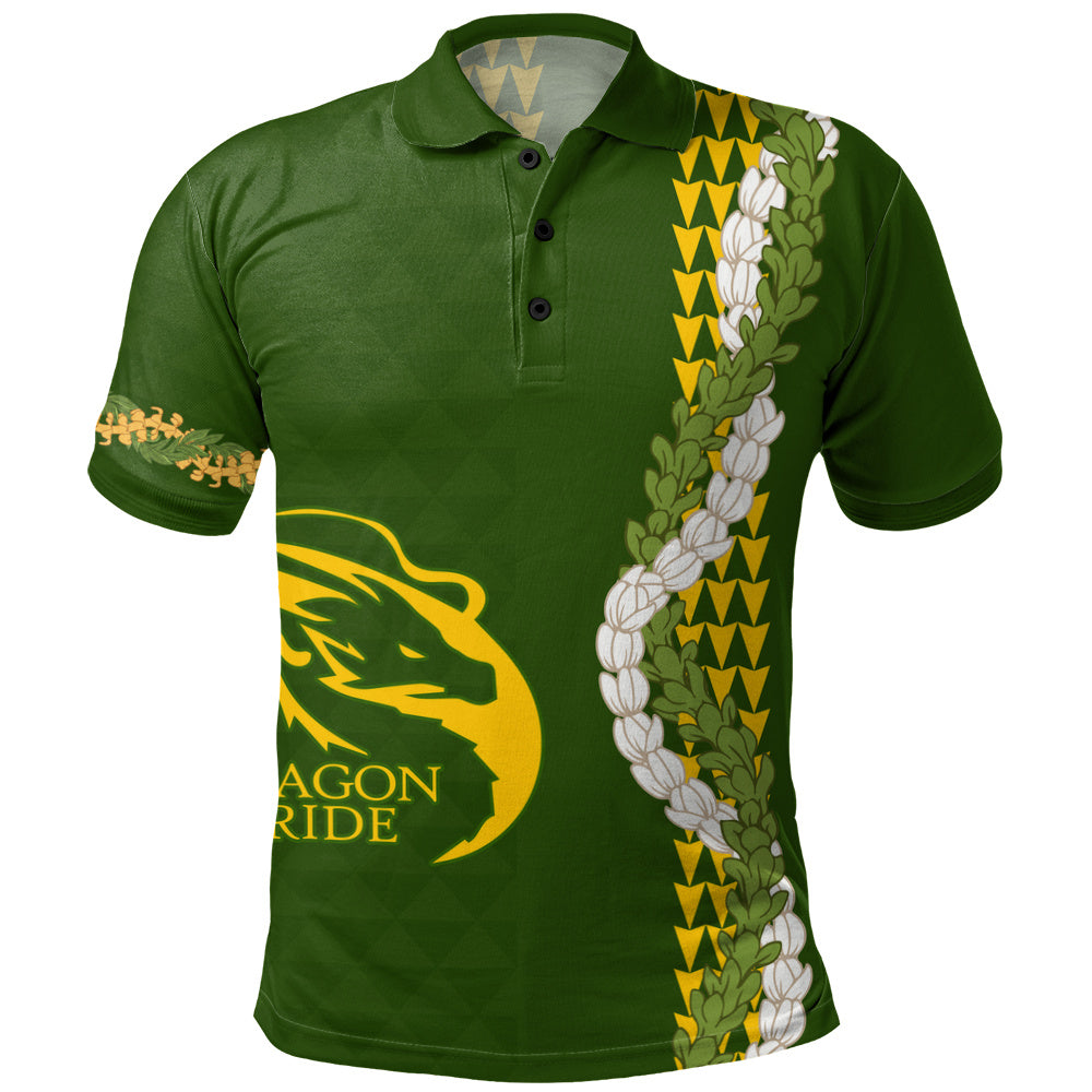 Honokaʻa High & Intermediate School Polo Shirt Puakenikeni Maile Flower Lei