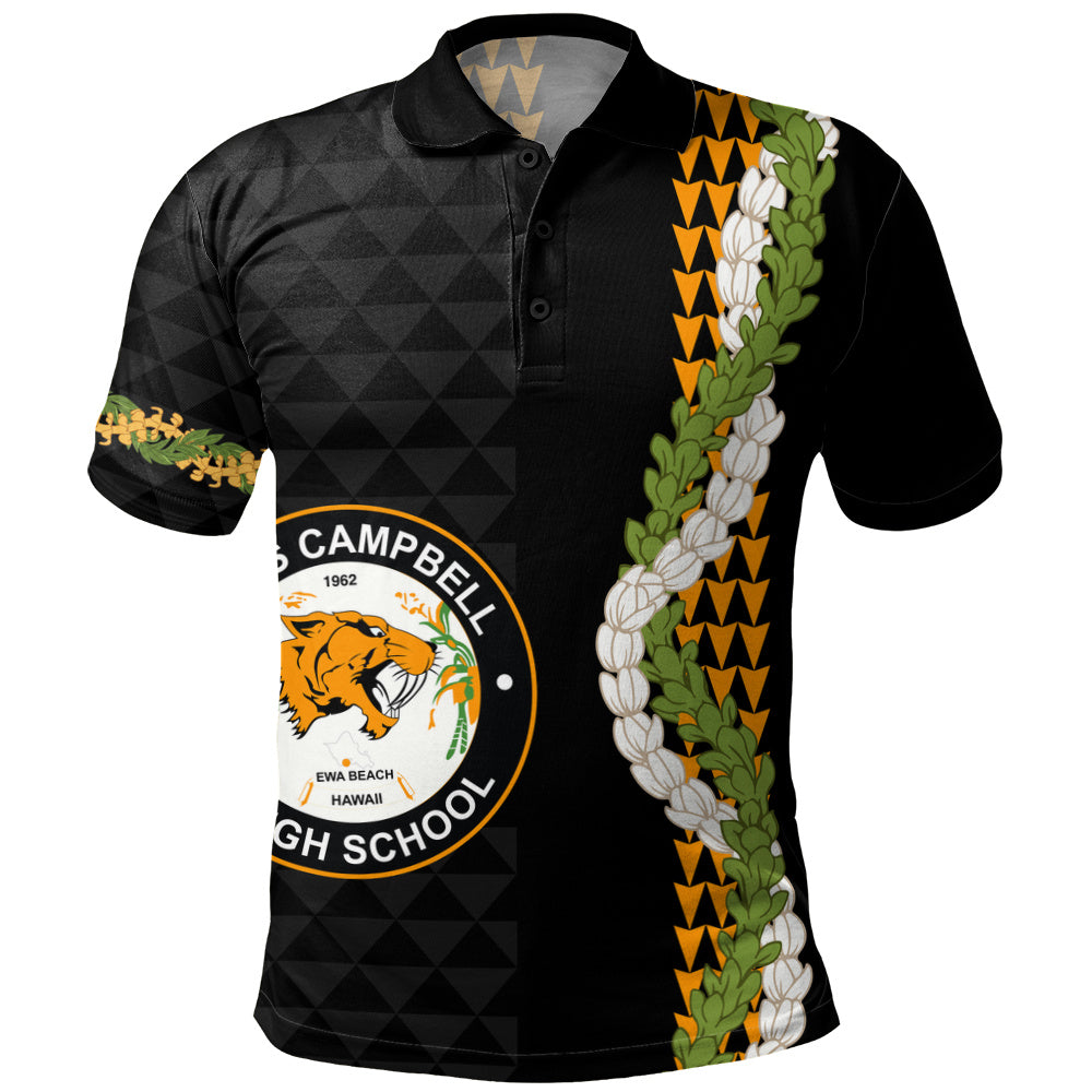 James Campbell High School Polo Shirt Puakenikeni Maile Flower Lei