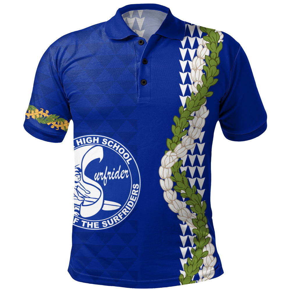 Kailua High School Polo Shirt Puakenikeni Maile Flower Lei