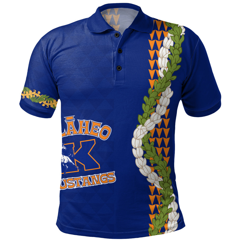 Kalaheo High School Polo Shirt Puakenikeni Maile Flower Lei
