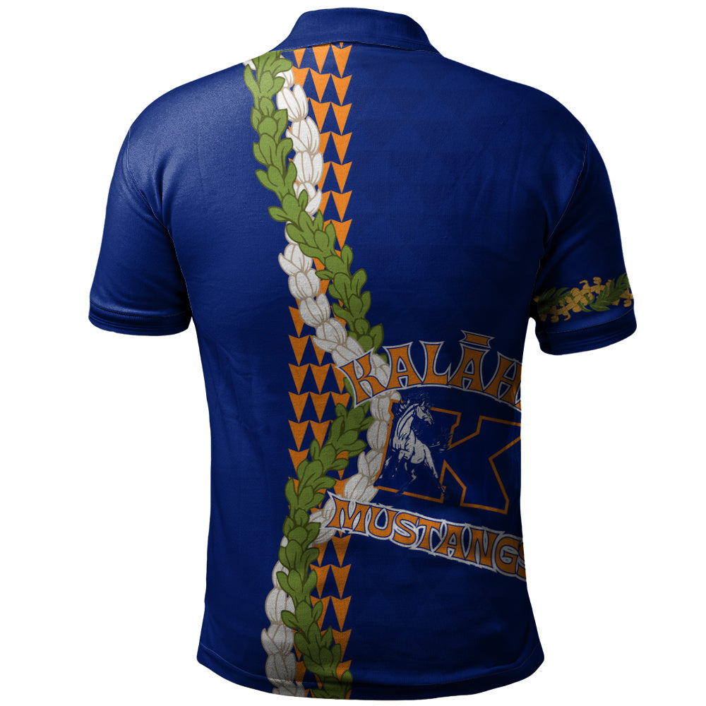 Kalaheo High School Polo Shirt Puakenikeni Maile Flower Lei