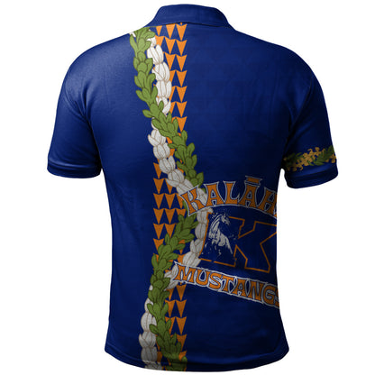 Kalaheo High School Polo Shirt Puakenikeni Maile Flower Lei