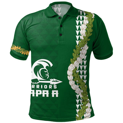 Kapaa High School Polo Shirt Puakenikeni Maile Flower Lei