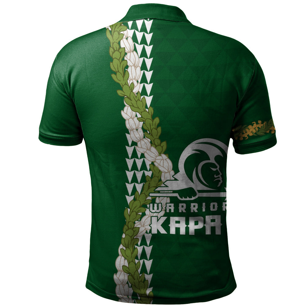 Kapaa High School Polo Shirt Puakenikeni Maile Flower Lei
