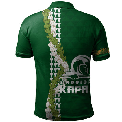Kapaa High School Polo Shirt Puakenikeni Maile Flower Lei