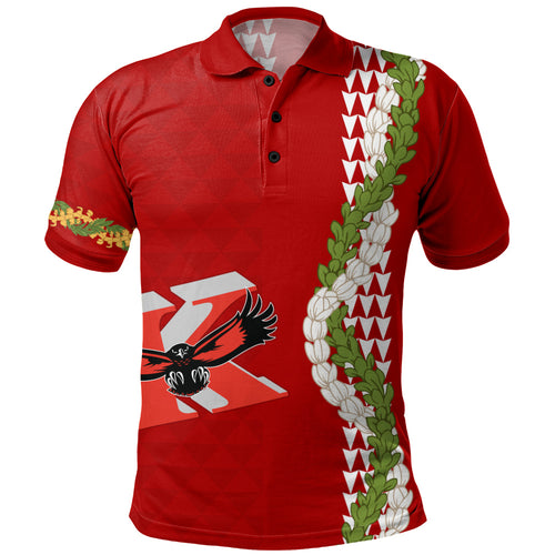 Kauai High School Polo Shirt Puakenikeni Maile Flower Lei
