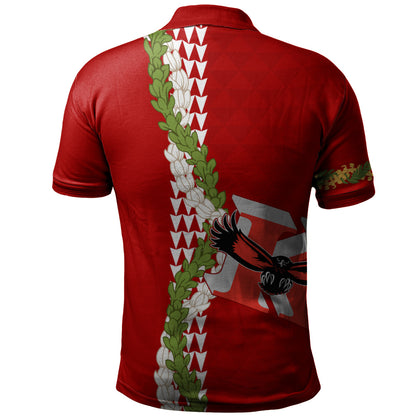 Kauai High School Polo Shirt Puakenikeni Maile Flower Lei