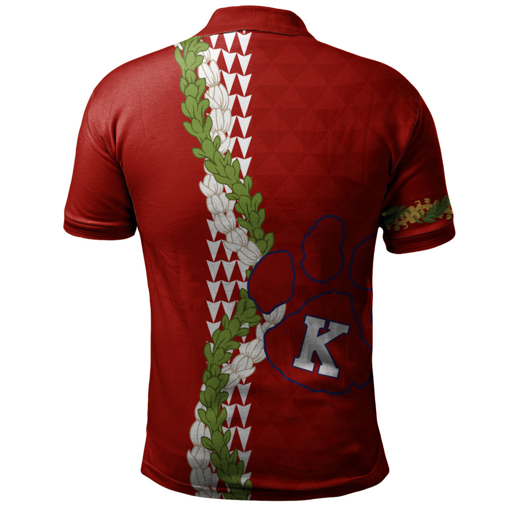 Keaʻau High School Polo Shirt Puakenikeni Maile Flower Lei