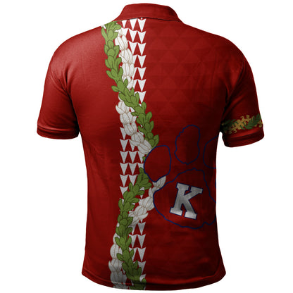 Keaʻau High School Polo Shirt Puakenikeni Maile Flower Lei