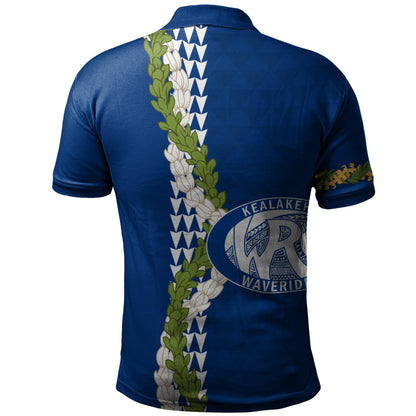 Kealakehe High School Polo Shirt Puakenikeni Maile Flower Lei