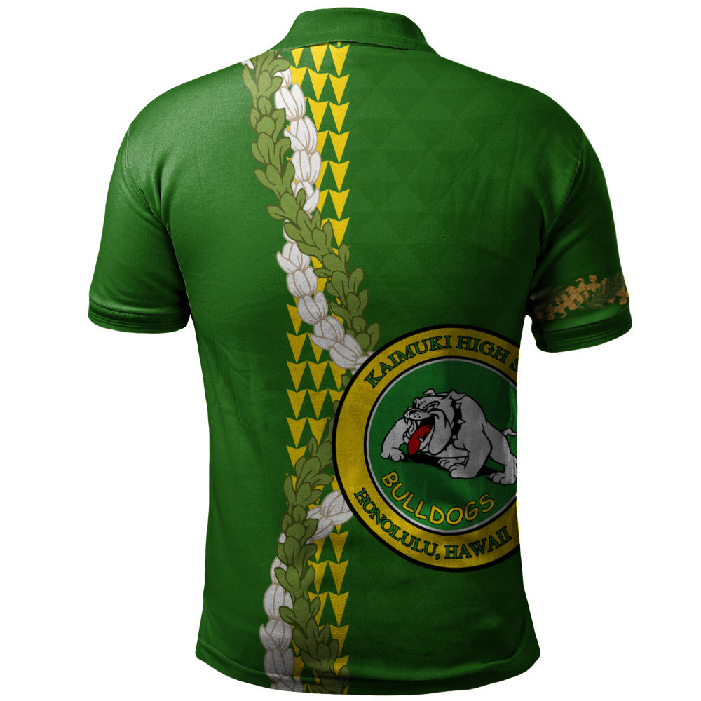 Kaimuki High School Polo Shirt Puakenikeni Maile Flower Lei