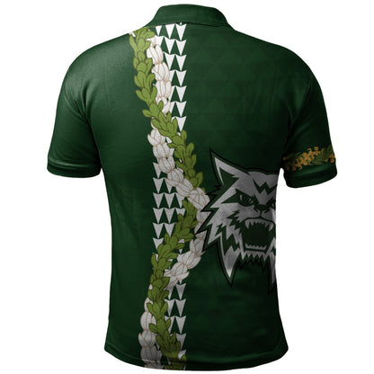 Konawaena High School Polo Shirt Puakenikeni Maile Flower Lei