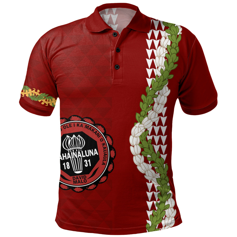 Lahainaluna High School Polo Shirt Puakenikeni Maile Flower Lei