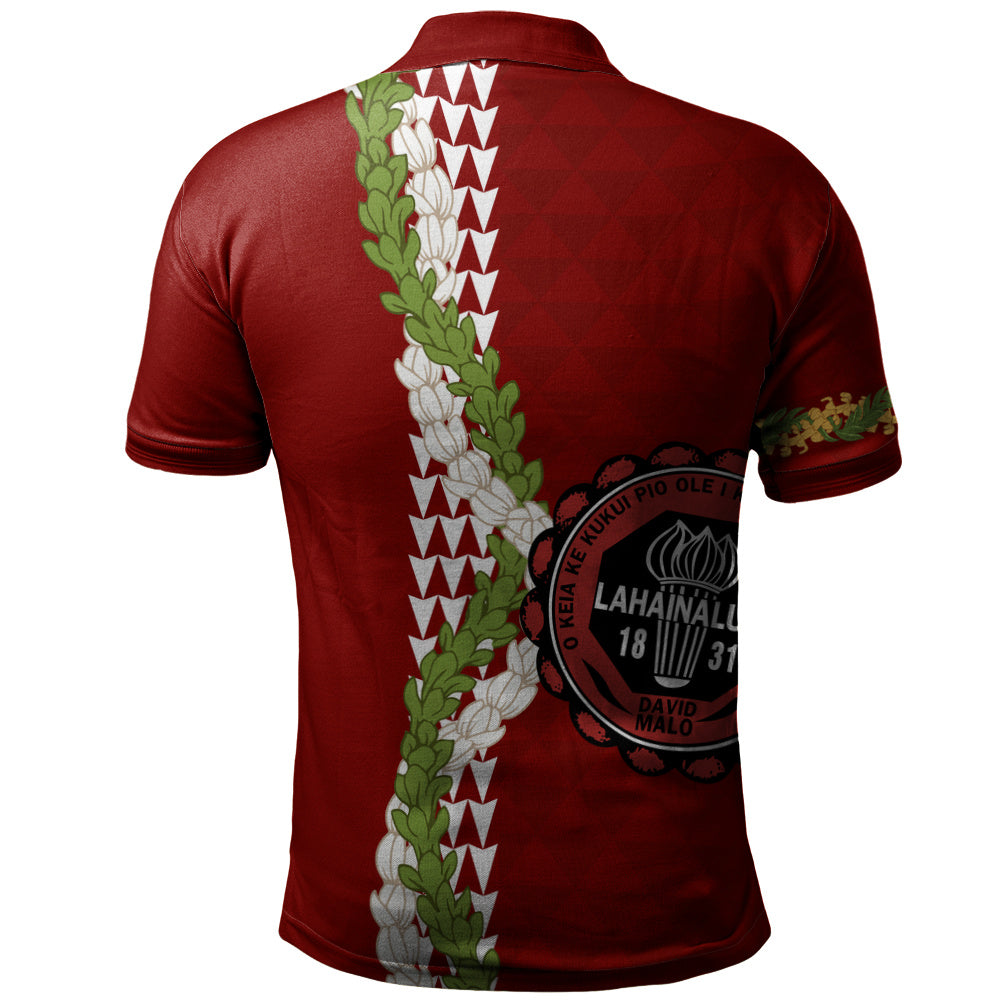 Lahainaluna High School Polo Shirt Puakenikeni Maile Flower Lei