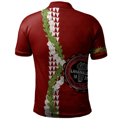 Lahainaluna High School Polo Shirt Puakenikeni Maile Flower Lei