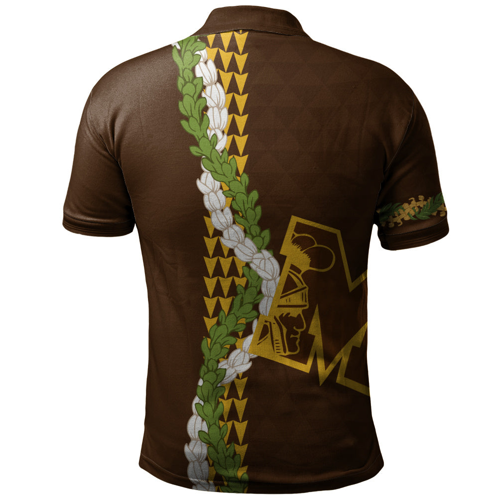 Mililani High School Polo Shirt Puakenikeni Maile Flower Lei