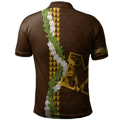 Mililani High School Polo Shirt Puakenikeni Maile Flower Lei