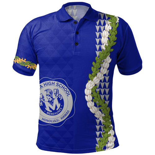 moanalua high school Polo Shirt Puakenikeni Maile Flower Lei