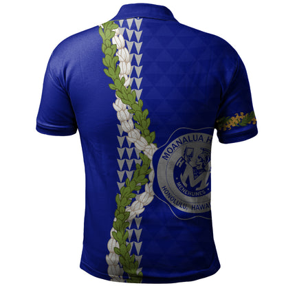 moanalua high school Polo Shirt Puakenikeni Maile Flower Lei