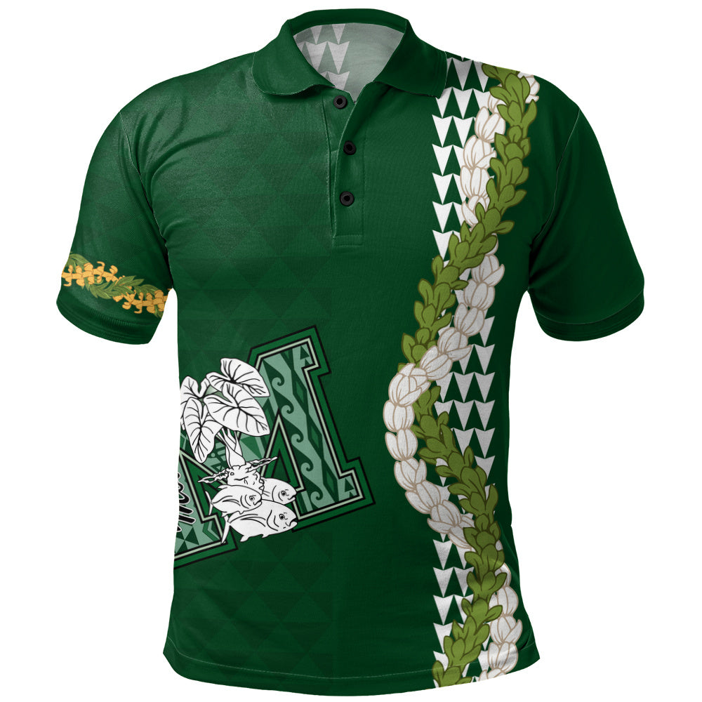 Molokaʻi High School Polo Shirt Puakenikeni Maile Flower Lei