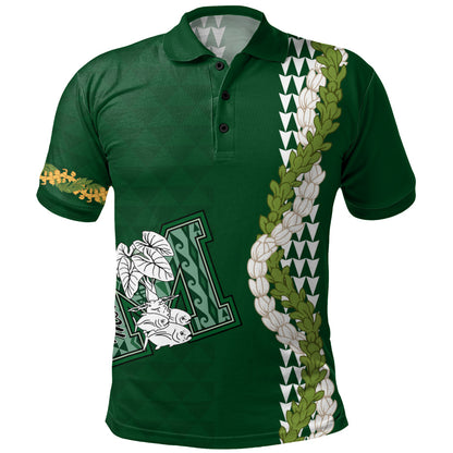 Molokaʻi High School Polo Shirt Puakenikeni Maile Flower Lei