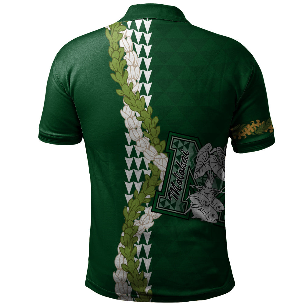 Molokaʻi High School Polo Shirt Puakenikeni Maile Flower Lei