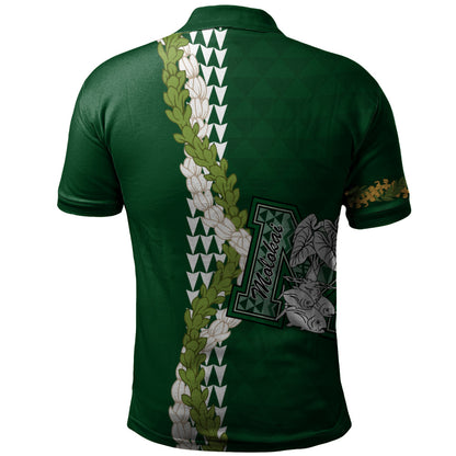 Molokaʻi High School Polo Shirt Puakenikeni Maile Flower Lei